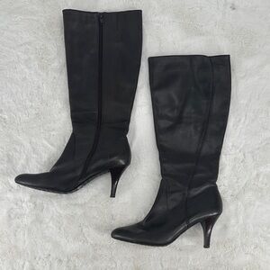 Arturo Chiang Dark Brown Heeled Leather Boots Size 8M